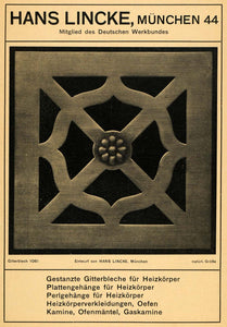 1914 Ad Hans Lincke Punched Sheet Metal Decorative Art Work Federation DKU1