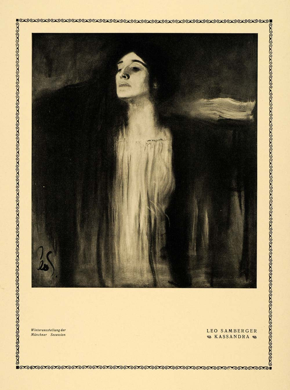 1913 Print Kassandra Paint Beauty Women Portrait Face Leo Samberger Art DKU1 - Period Paper
