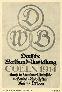 1913 Print Art Architecture Craft Design Graphic Poster Lucian Bernhard DKU1