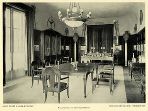 1913 Print Dining Room Interior Design Architecture Art ORIGINAL HISTORIC DKU1