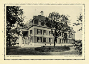 1913 Print Exterior Side House Tree Column Yard Lavish Rich Money Fence DKU1