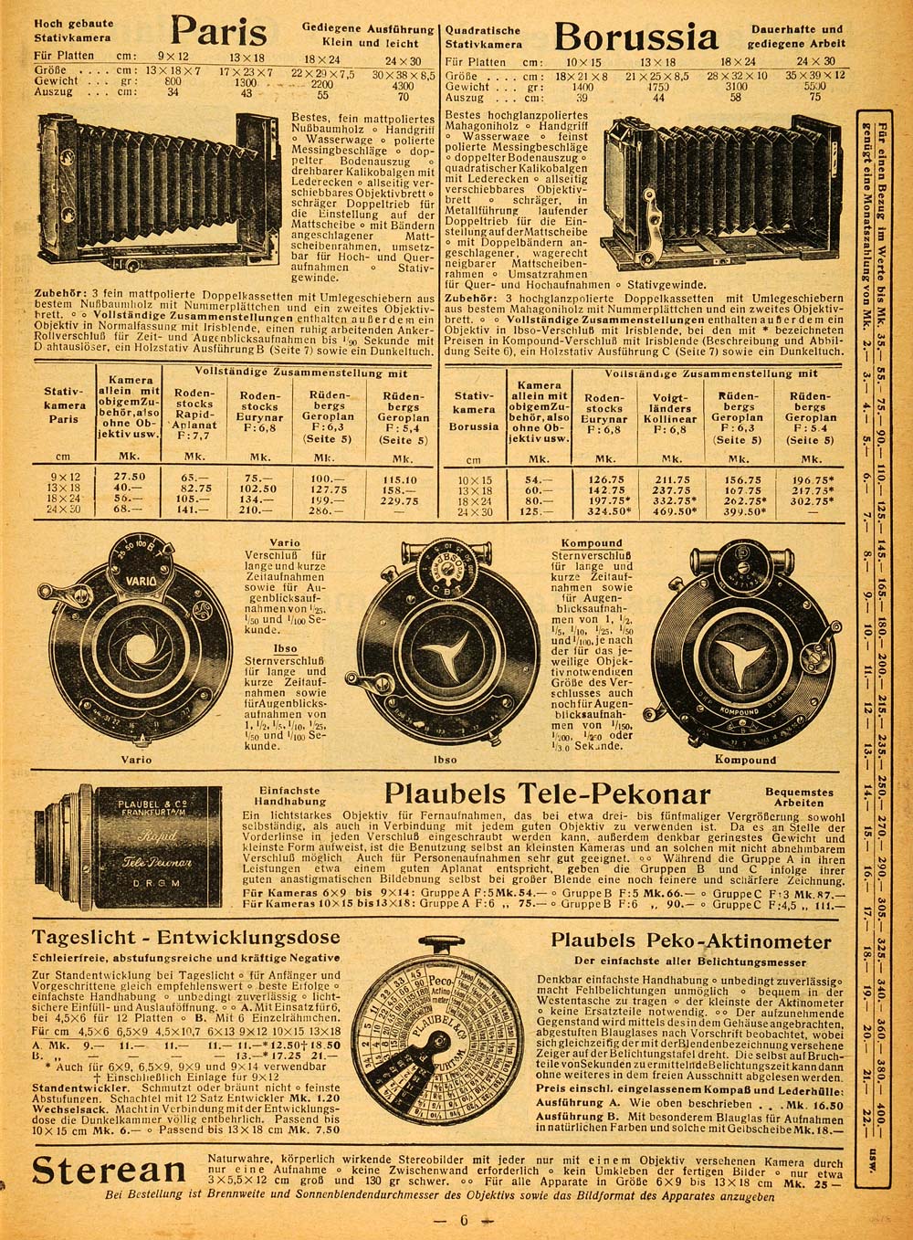 1914 Print G. Rudenberg Photography Film Models Cameras Hannover Germa ...