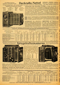 1914 Print G. Rudenberg Photography Film Models Cameras Hannover Germany DKU1