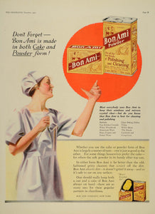 1922 Ad Bon Ami Powder Cake Polish Cleaning Baby Chick Housewife Cleaner Box DL2