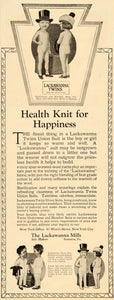 1922 Ad Lackawanna Fabric Mills Slumber Union Suit Baby Twins Child Scranton DL2