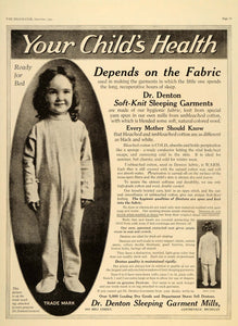 1939 Ad Dr. Denton Sleeping Suit Mills Hygenic Fabric 602 Mill St DL2