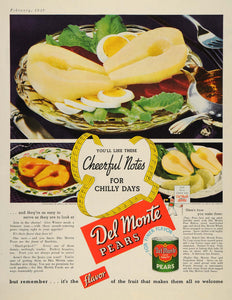 1937 Ad Del Monte Canned Bartlett Pears Fruit Dessert Ortho Cut Coffee DL2