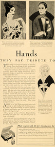 1925 Ad Cutex Cosmetic Dora Stroeva Mlle Spinelly Trini Hands Nails Manicure DL2