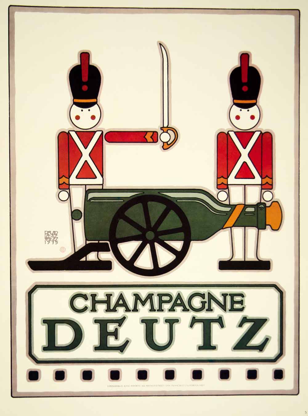 1978 Color Print David Lance Goines Art Champagne Deutz Wine Toy Soldier DLG1