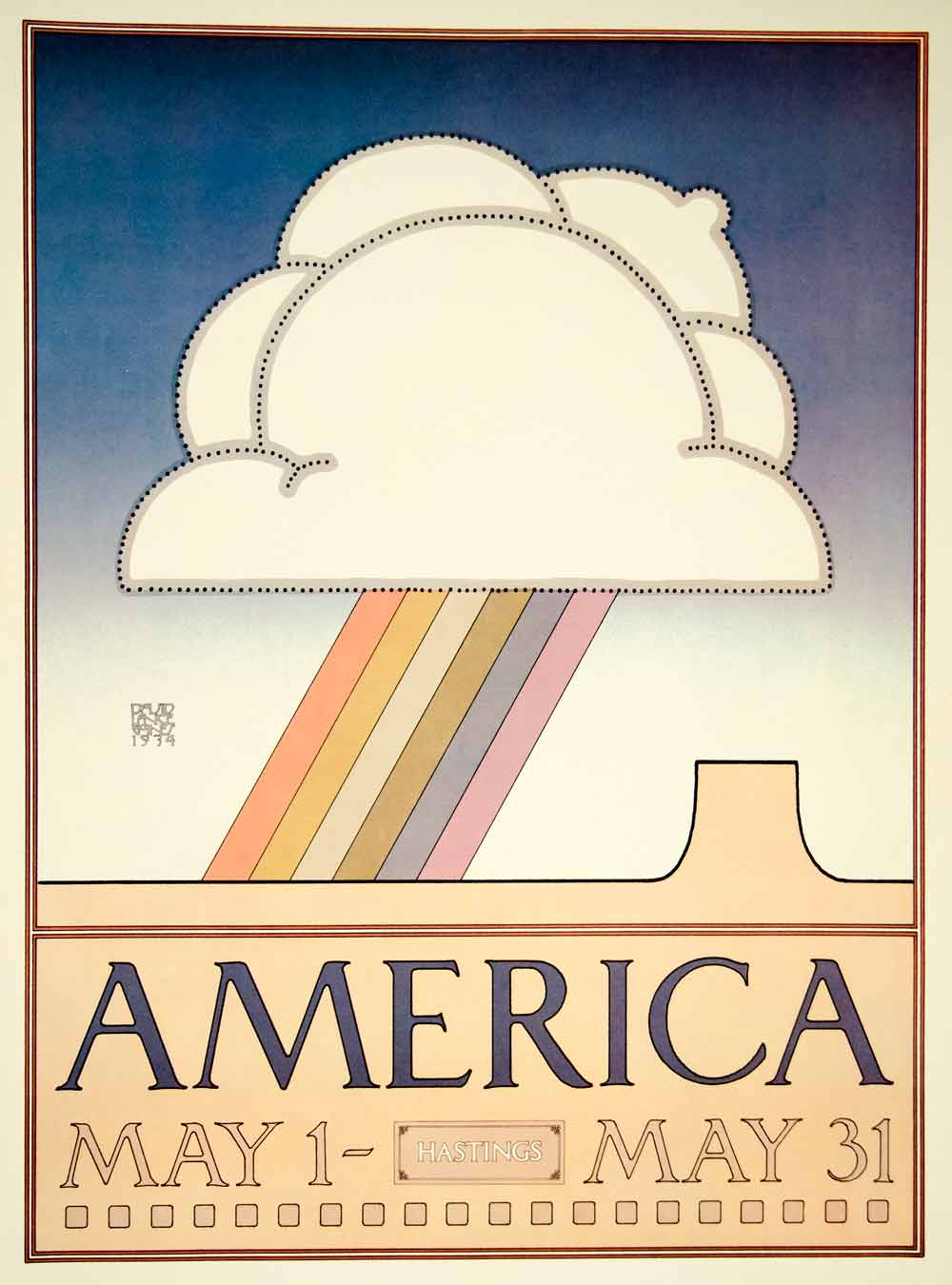 1978 Color Print David Lance Goines Art America Cloud Rainbow Desert Nature DLG1