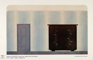 1932 Art Deco Painted Wardrobe Cabinet Armoire Print Josef Huber DMA1