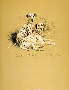 1937 Lucy Dawson Art Dalmatians Dog Firehouse Spotted Coach Carriage Breed Print