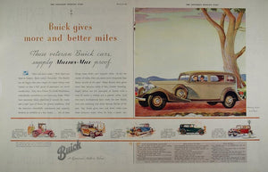 1933 Double Page Color Ad Vintage Buick Car Auto Owners - ORIGINAL DP1