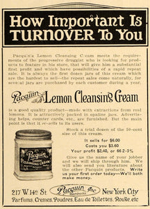 1921 Ad Pacquin Perfumeurs Lemon Cleansing Face Cream 217 W 14 St NY Parfum DRC1