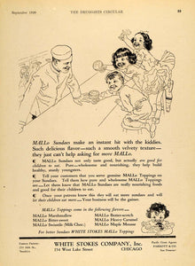 1920 Ad White Stokes MALLo Ice Cream Sundae Toppings - ORIGINAL ADVERTISING DRC1