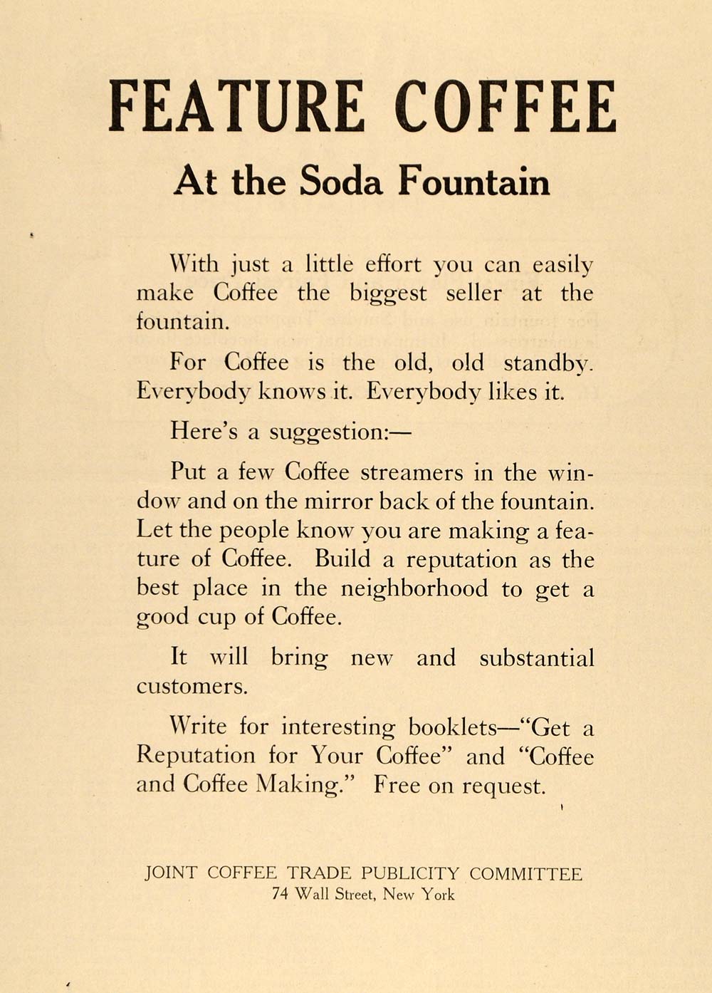 1921 Ad Joint Coffee Trade Soda Parlors Need Cafe Java - ORIGINAL DRC1