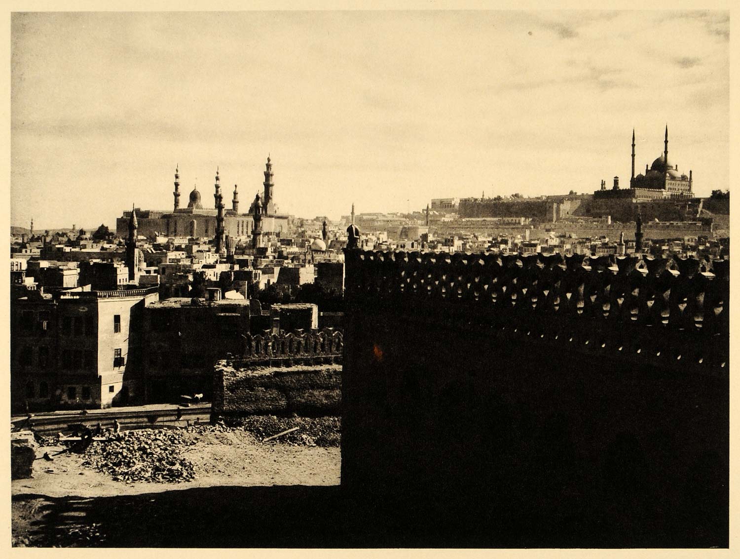 1929 Cairo Mosque Sultan Hassan Mamluk Architecture - ORIGINAL PHOTOGRAVURE EG1