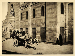 1929 Cairo Egypt Street Donkey Cart Women Costume Veil - ORIGINAL EG1
