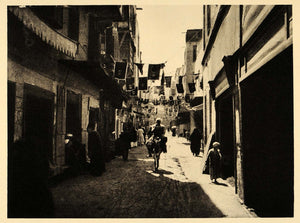 1929 Cairo Egypt Street Wedding Festival Banner Donkey - ORIGINAL EG1