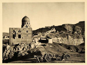 1929 Cairo Egypt Sultan Tomb Mokattam Mount Plateau - ORIGINAL PHOTOGRAVURE EG1