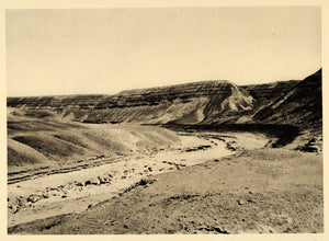 1929 Wadi Hof Helwan Egyptian Desert Valley Landscape - ORIGINAL EG1