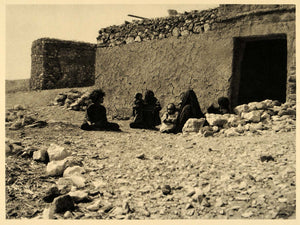 1929 Thebes Luxor Egypt Photogravure Women Dwelling - ORIGINAL PHOTOGRAVURE EG1