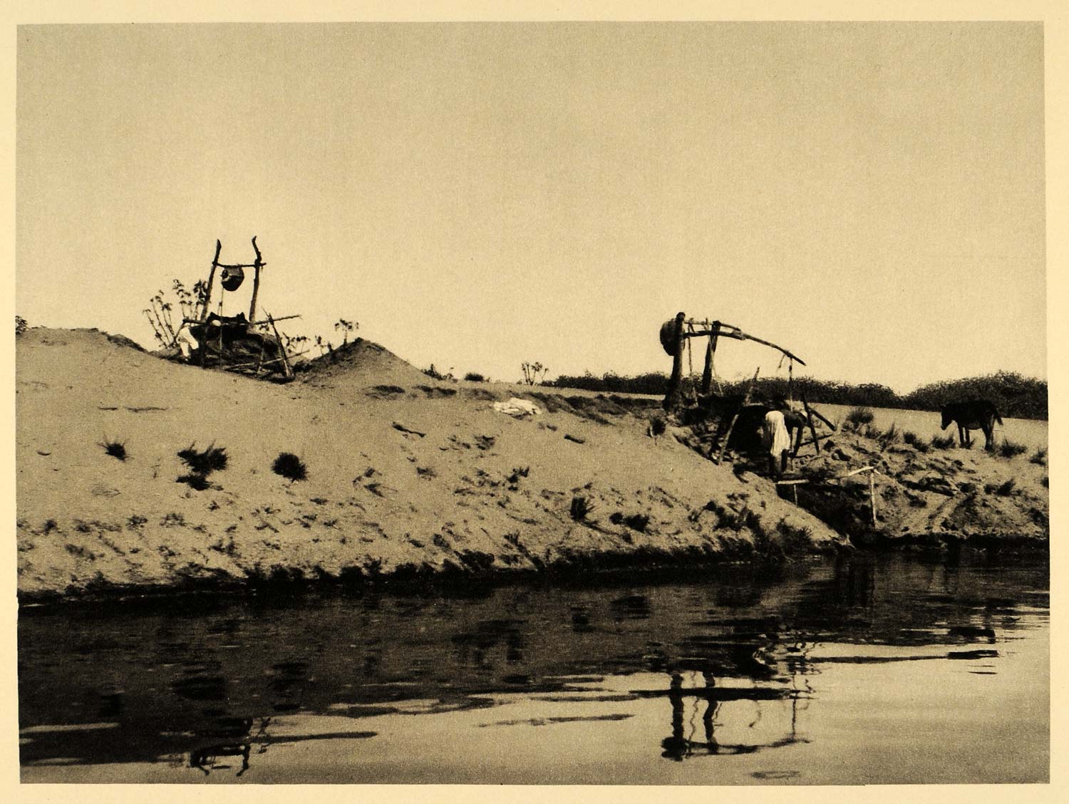 1929 Egypt Photogravure Nubia Nile River Water Lever - ORIGINAL PHOTOGRAVURE EG1