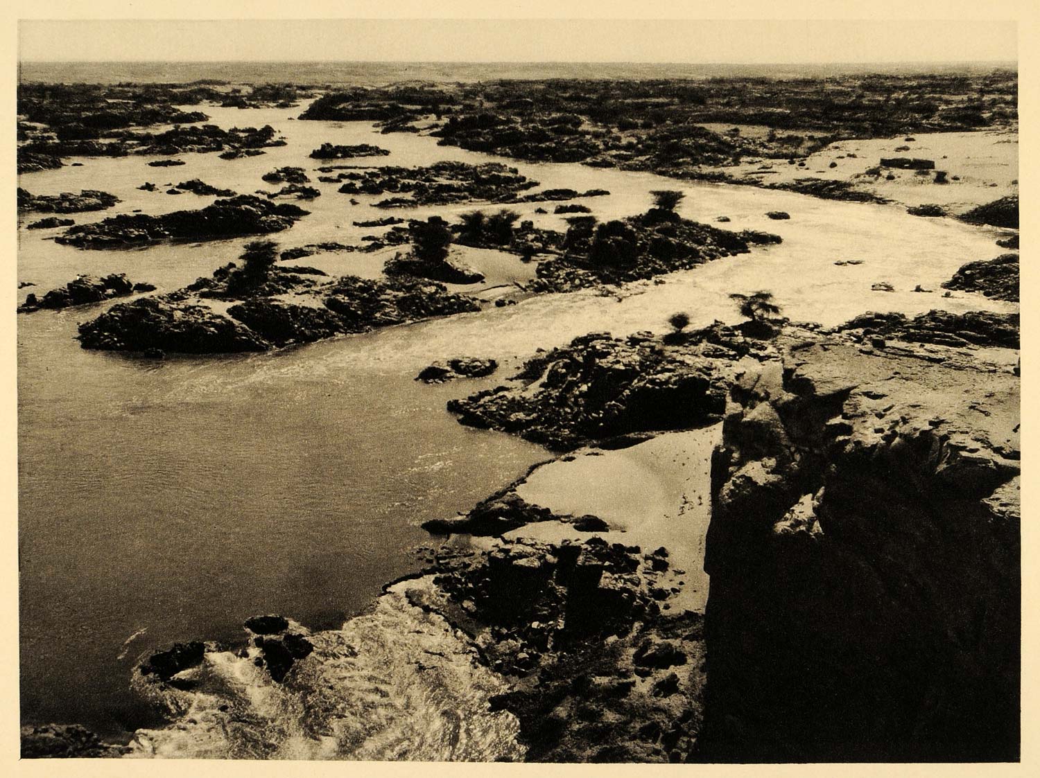 1929 Egypt Photogravure Rapids Cataracts Nasser Nile - ORIGINAL PHOTOGRAVURE EG1