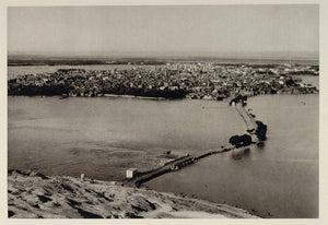 1929 Dam Nile River High Water Flood Assiut Egypt Ricke - ORIGINAL EGYPT