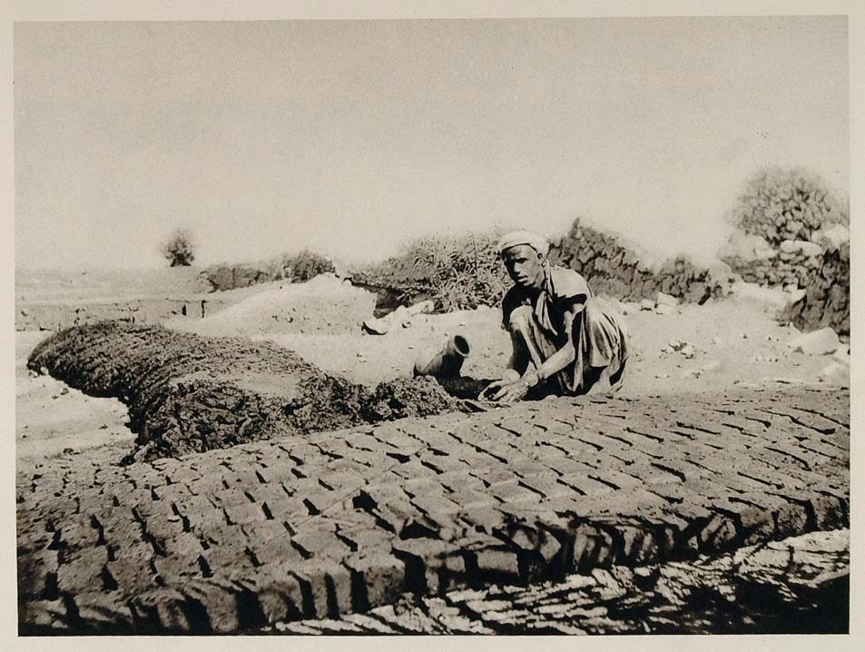 1929 Brick Worker Tuilier Mattoni Ziegel Arbeiter Egypt - ORIGINAL EGYPT