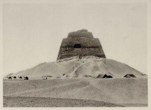 1929 Pyramid King Snefru Senefru Camels Medum Egypt - ORIGINAL EGYPT