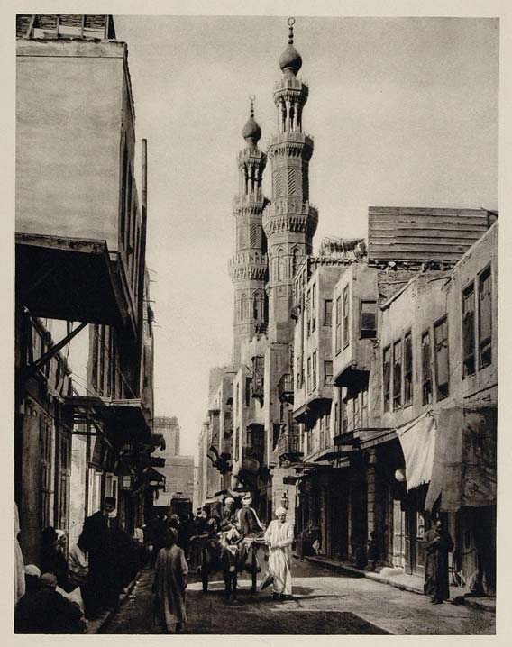 1929 Darb el-Ahmar Akhmar Moaiyad Tower Minaret Cairo - ORIGINAL EGYPT