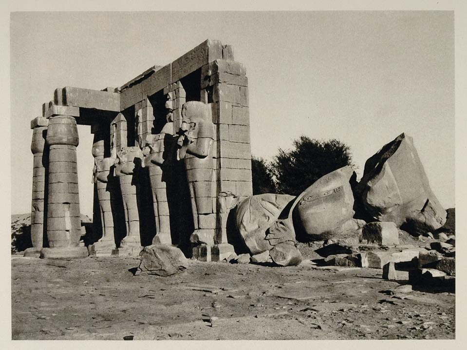 1929 Statues Ramesseum Pharaoh Ramses II Thebes Egypt - ORIGINAL EGYPT