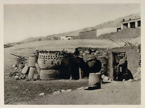 1929 Hut Hutte Sommerschlafplatz Thebes Egypt Borchardt - ORIGINAL EGYPT