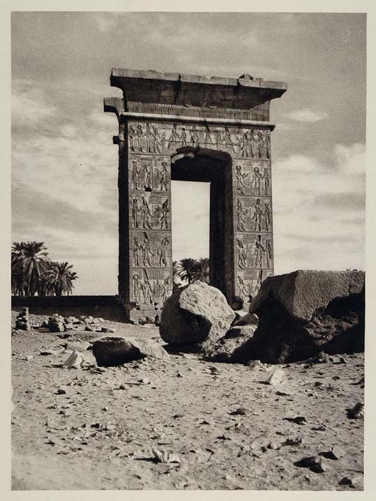 1929 Karnak Northern Gate Nordtor Temple Egypt Ricke - ORIGINAL EGYPT