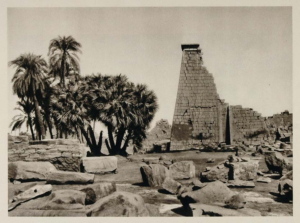 1929 Pylon Karnak Temple Amon Tempel Tempio Egypt Ricke - ORIGINAL EGYPT