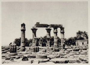 1929 Medamut Medamot Medamout Temple Column Ruin Egypt - ORIGINAL EGYPT