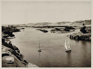 1929 Nile River Rapids Boat Aswan Assuan Assouan Egypt - ORIGINAL EGYPT