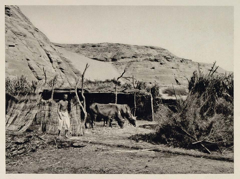 1929 Abu Simbel Cattle Stable Rinderstall Etable Egypt - ORIGINAL EGYPT