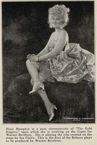 1923 Print Hope Hampton Gold Diggers Silent Film Star ORIGINAL HISTORIC EH1