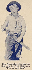 1923 Print Ben Alexander Silent Film Actor Penrod Sam ORIGINAL HISTORIC EH1