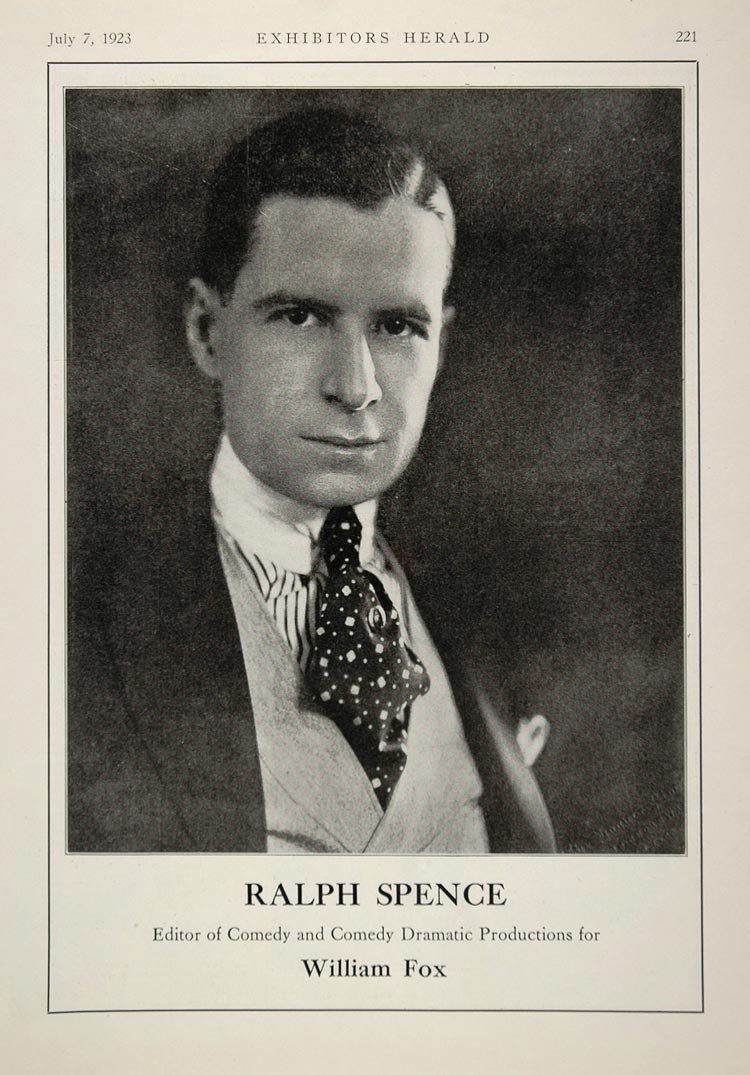 1923 Print Ralph Spence Fox Comedy Silent Film Editor ORIGINAL HISTORIC EH1