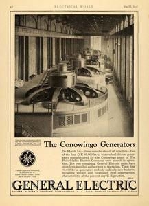 1928 Ad General Electric Co. Logo Conowingo Generators - ORIGINAL ELC1