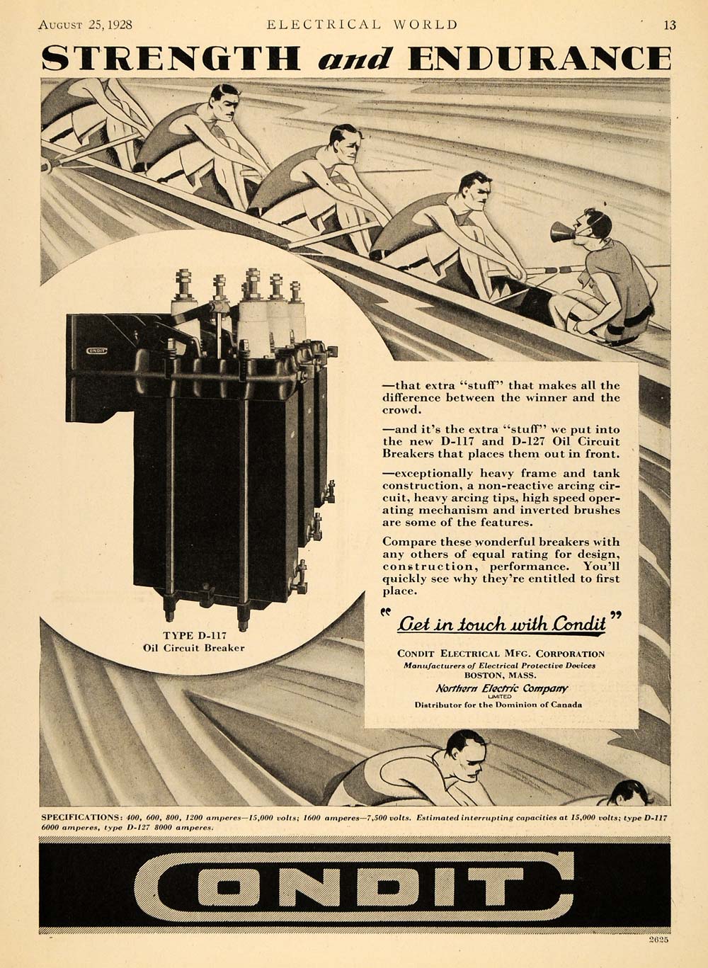1928 Ad Condit Electrical Amperes Oil Circuit Breakers - ORIGINAL ELC1