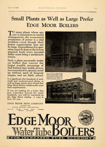 1928 Ad Edge Moor Iron Water Tube Boiler Sumter Plant - ORIGINAL ELC1