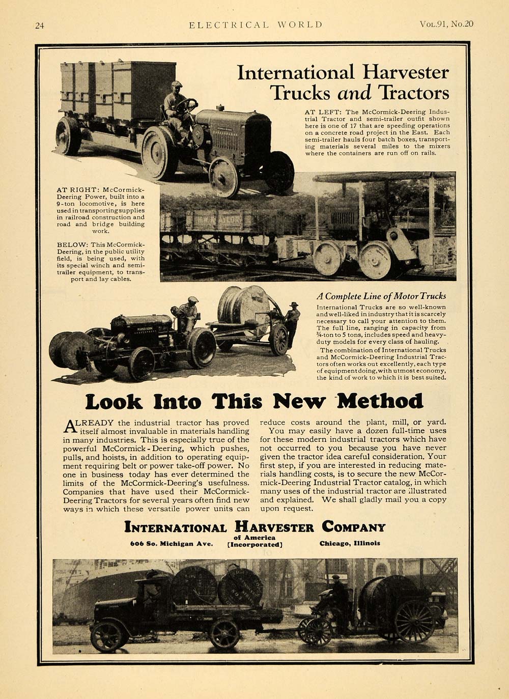 1928 Ad International Harvester Co. Trucks Tractors - ORIGINAL ADVERTISING ELC1