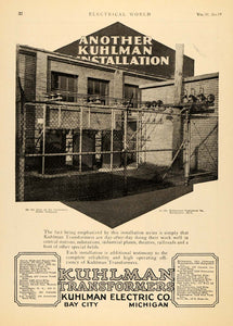 1928 Ad Kuhlman Electric Co. Transformers Kalamazoo - ORIGINAL ADVERTISING ELC1