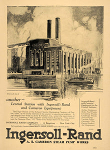 1928 Ad Ingersoll-Rand Co Edgar Station Edison Electric - ORIGINAL ELC1