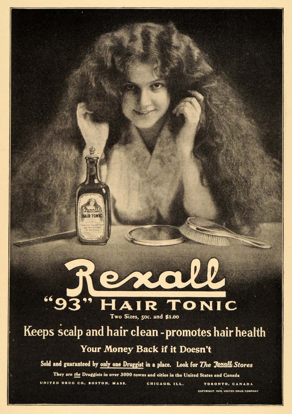 1911 Ad 93 Tonic Rexall Clean Scalp Hair Health Shampoo - ORIGINAL EM1