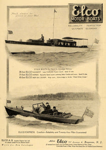 1911 Ad Stock Boats Elco Express Deep Sea Cruiser Motor - ORIGINAL EM1